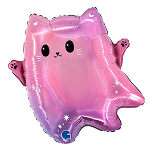 18 inch Ghost Cat Holographic Foil Balloon image