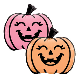 9 inch Smiling Duo Jack O' Lantern Foil Balloons (2) image