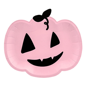 Pink Pumpkin Paper Plates (6) image